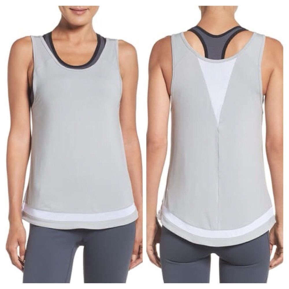 Zella Kayla Mesh Inset Tank Size Large